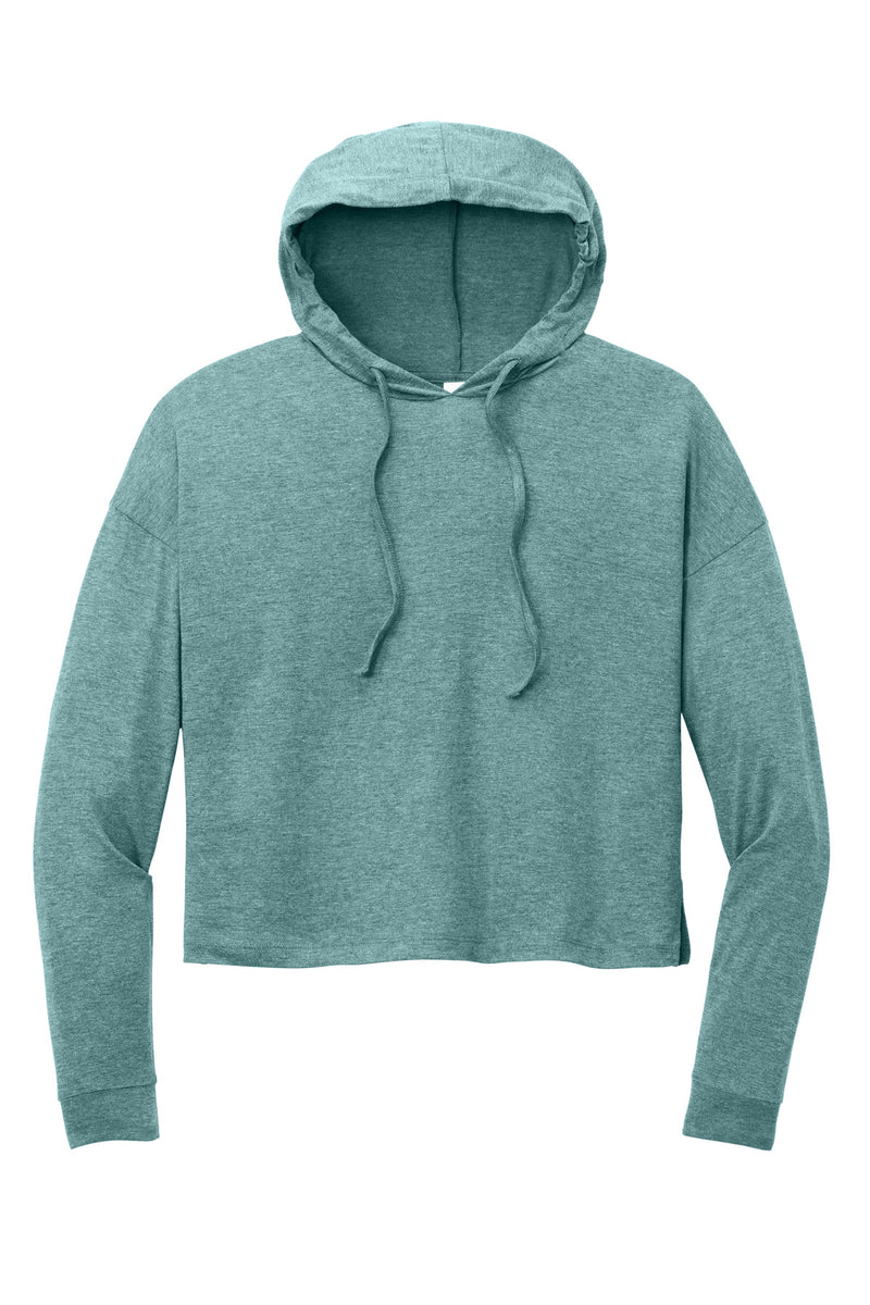 District Women's Perfect Tri Midi Long Sleeve Hoodie - Heathered Eucalyptus Blue