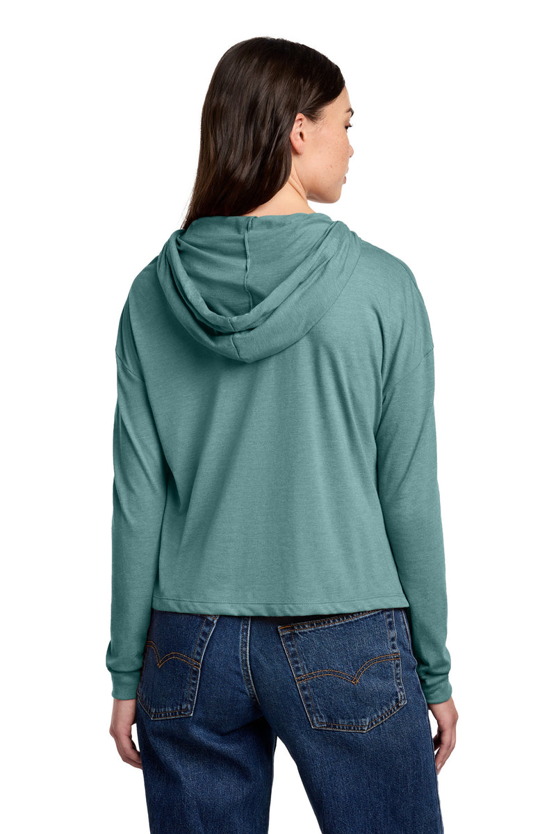 District Women's Perfect Tri Midi Long Sleeve Hoodie - Heathered Eucalyptus Blue