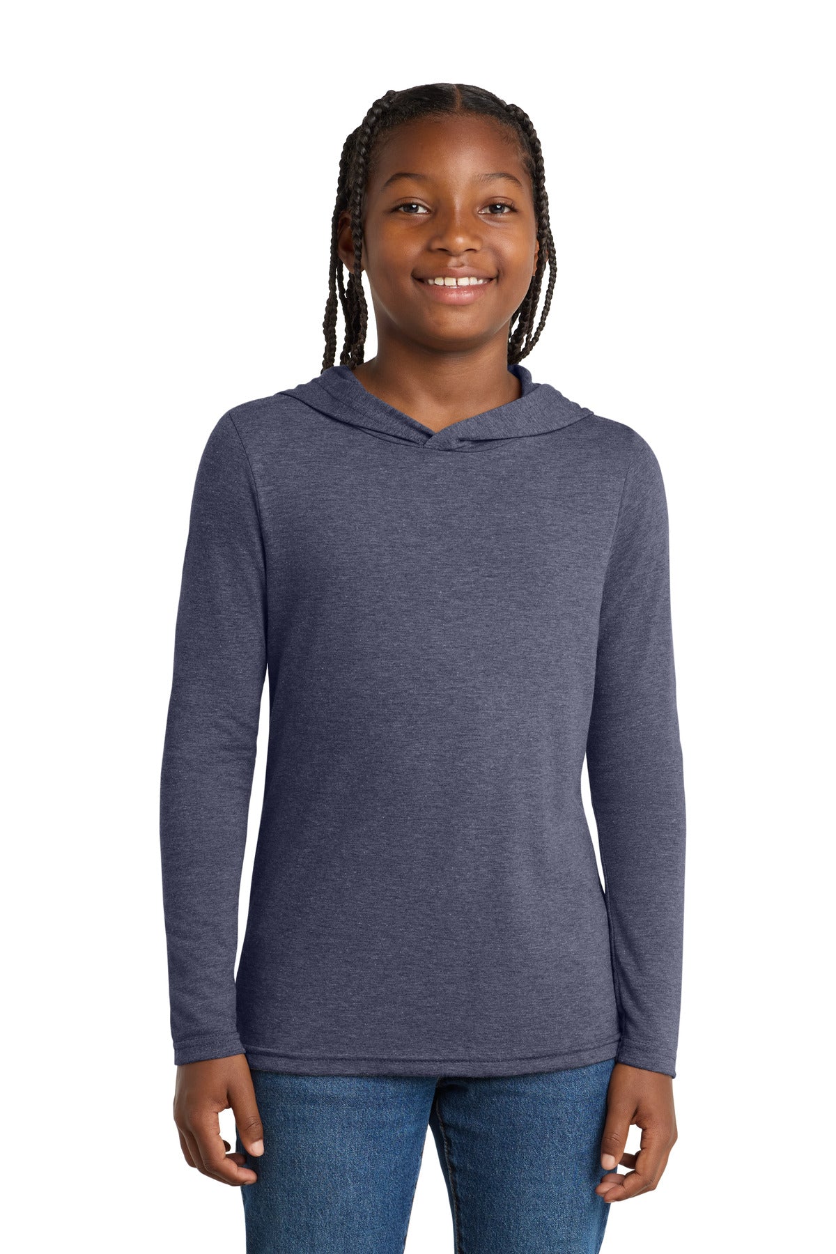District  Youth Perfect Tri  Long Sleeve Hoodie - Navy Frost