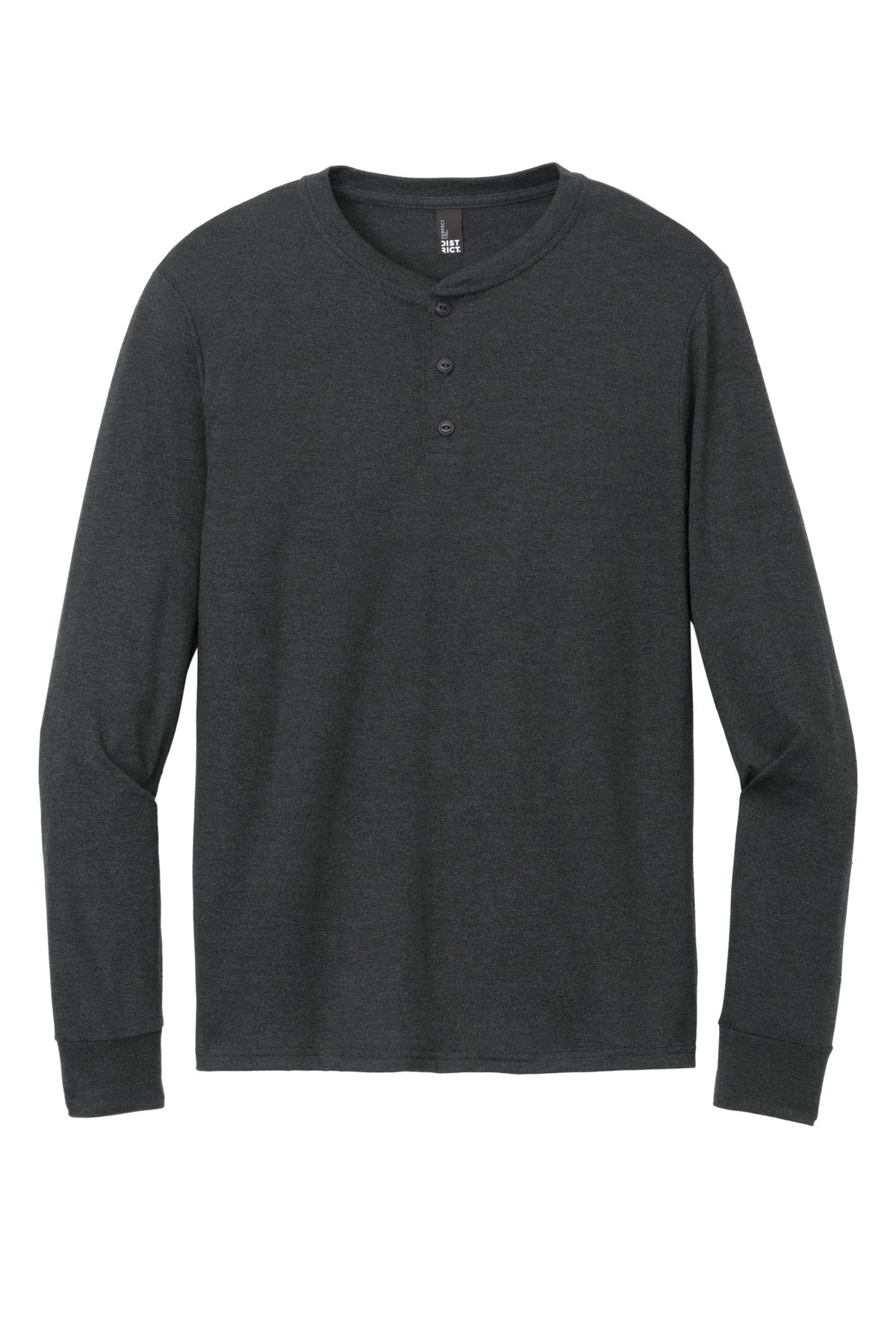 District Perfect Tri Long Sleeve Henley - Black Frost