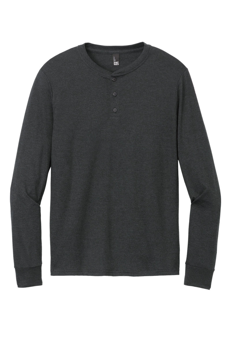 District Perfect Tri Long Sleeve Henley - Black Frost