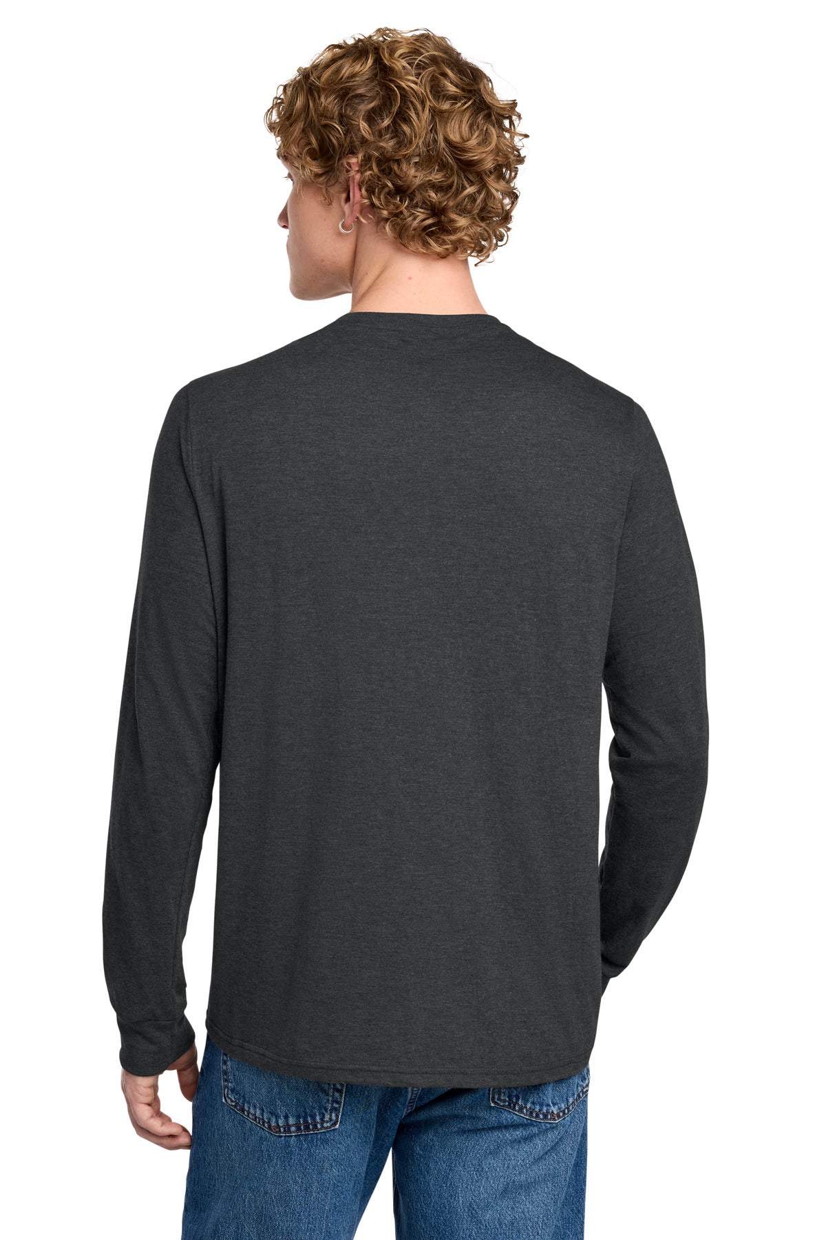 District Perfect Tri Long Sleeve Henley - Black Frost