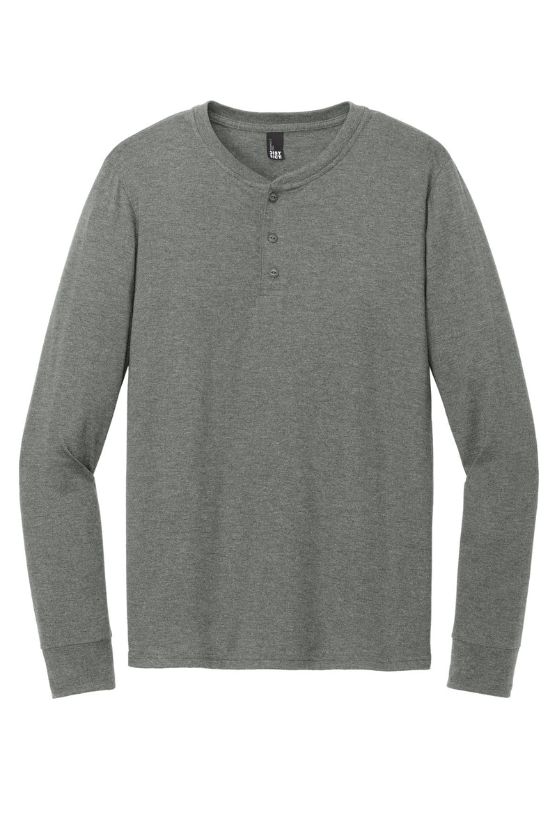 District Perfect Tri Long Sleeve Henley - Heathered Charcoal