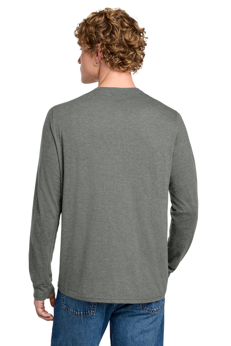 District Perfect Tri Long Sleeve Henley - Heathered Charcoal