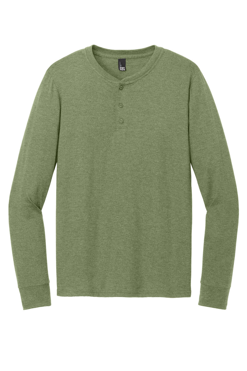 District Perfect Tri Long Sleeve Henley - Military Green Frost