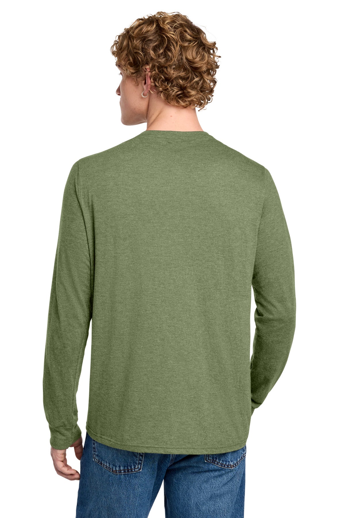 District Perfect Tri Long Sleeve Henley - Military Green Frost