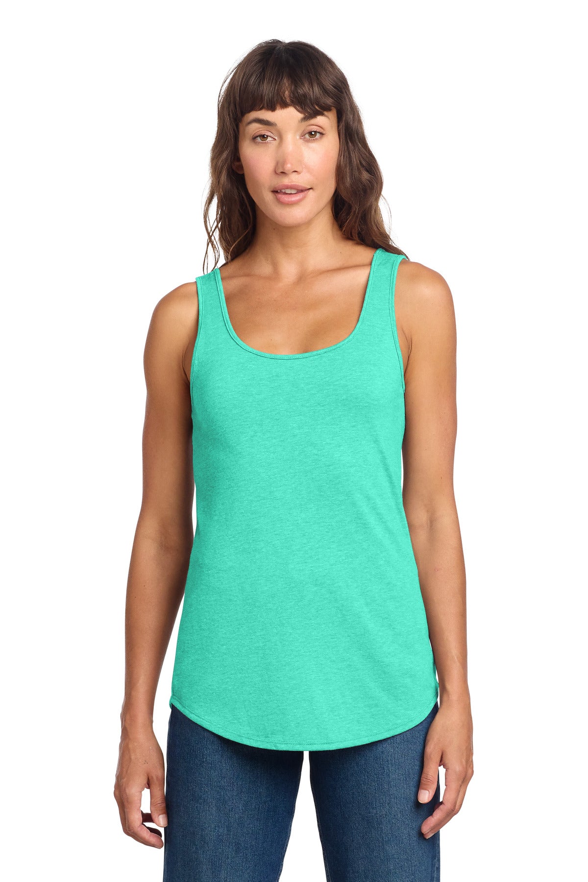 District Women's Perfect Tri Relaxed Tank - Aqua Heather