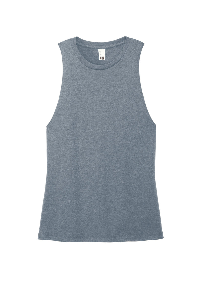 District Women's Perfect Tri Muscle Tank - Flint Blue Heather