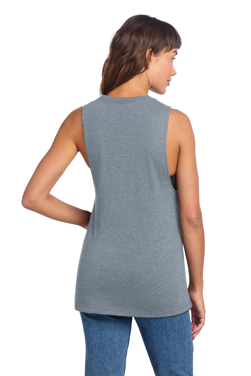 District Women's Perfect Tri Muscle Tank - Flint Blue Heather