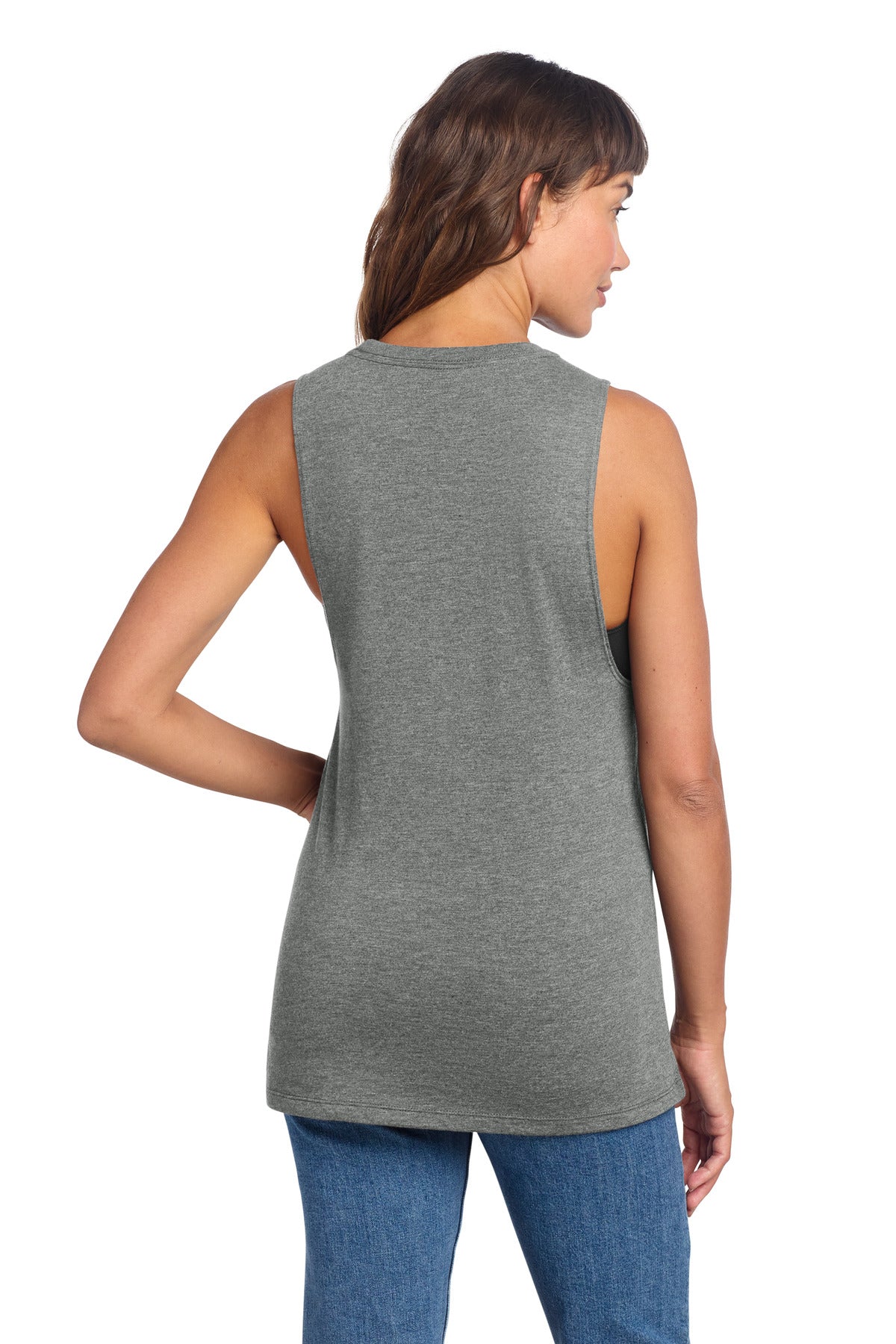 District Women's Perfect Tri Muscle Tank - Heathered Charcoal