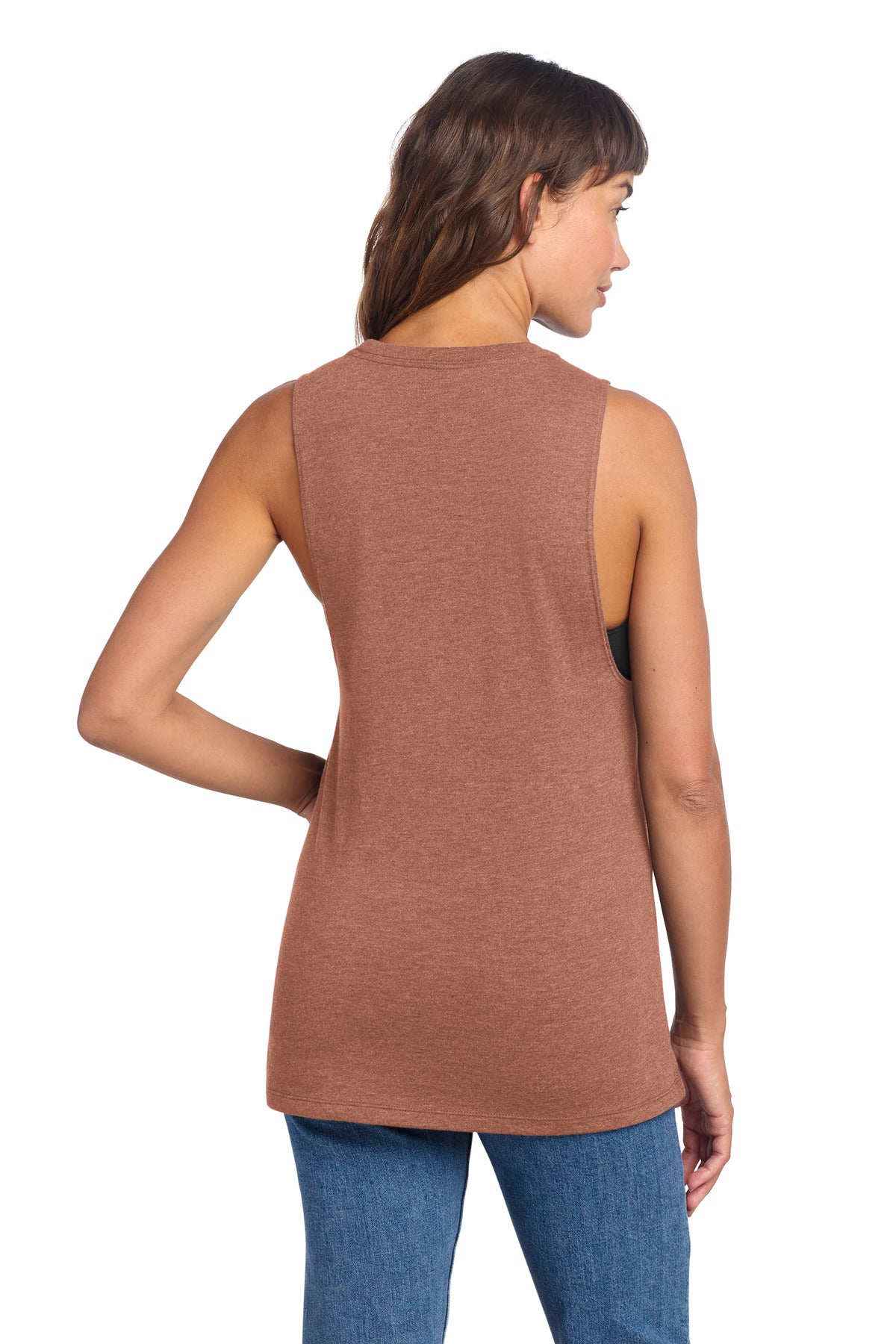 District Women's Perfect Tri Muscle Tank - Heathered Russet