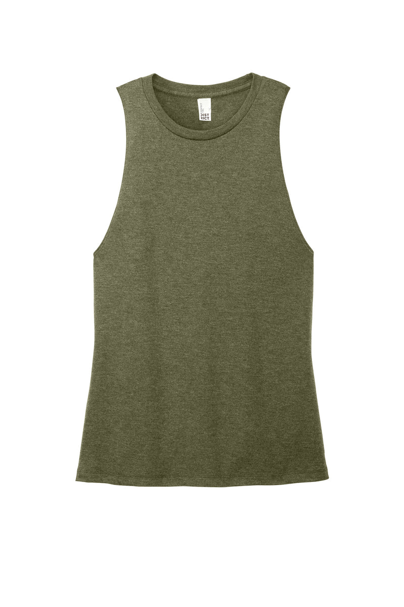 District Women's Perfect Tri Muscle Tank - Military Green Frost