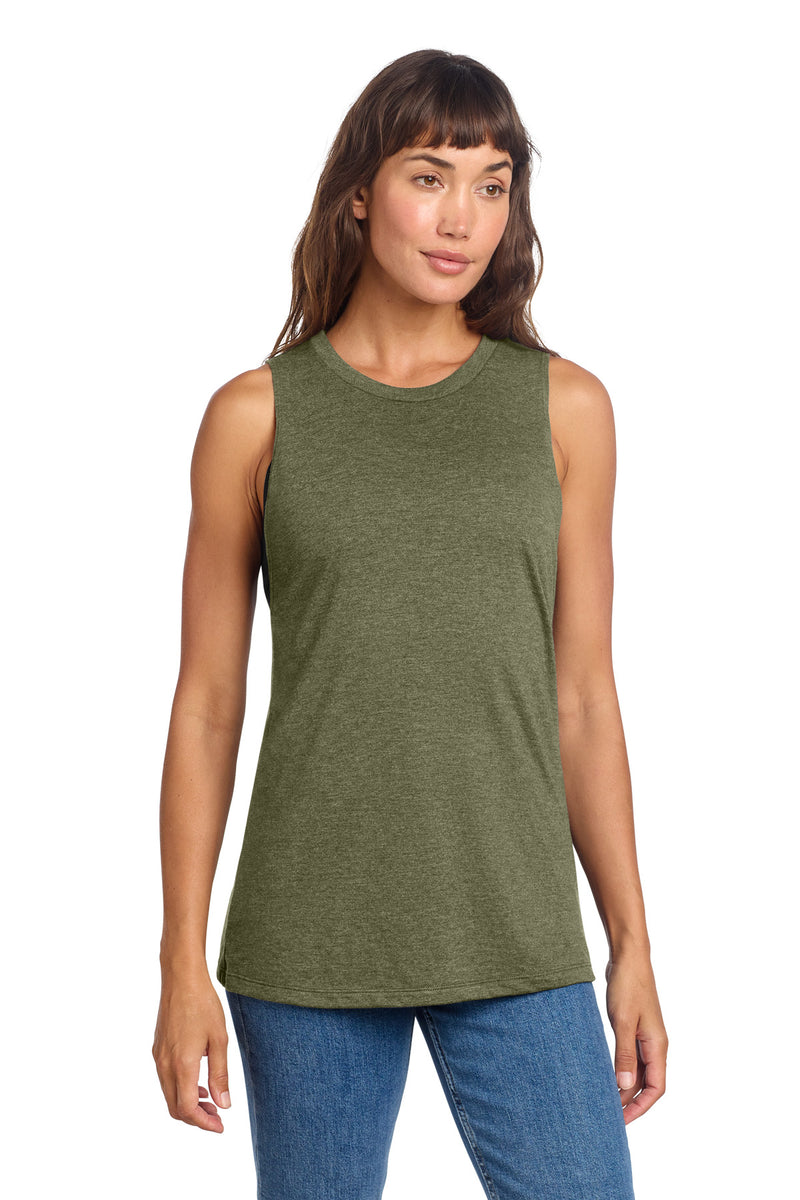 District Women's Perfect Tri Muscle Tank - Military Green Frost