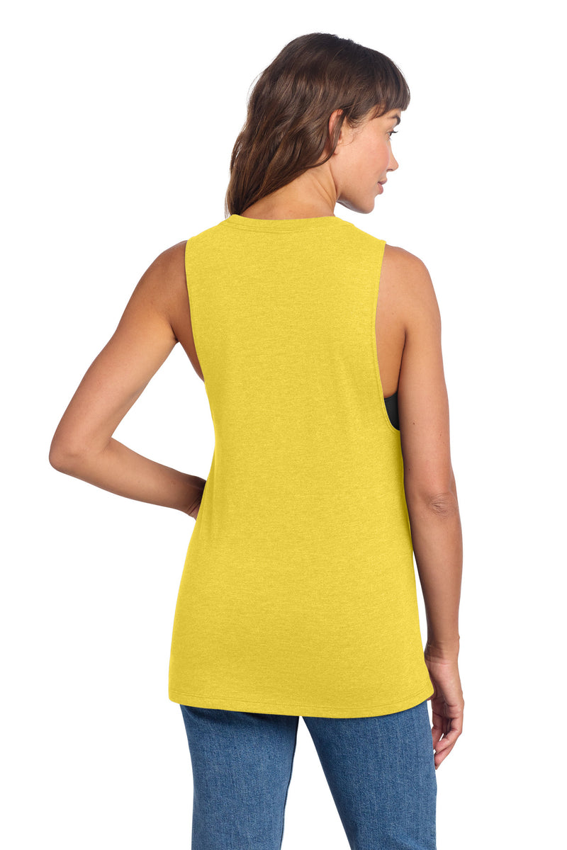 District Women's Perfect Tri Muscle Tank - Ochre Yellow Heather