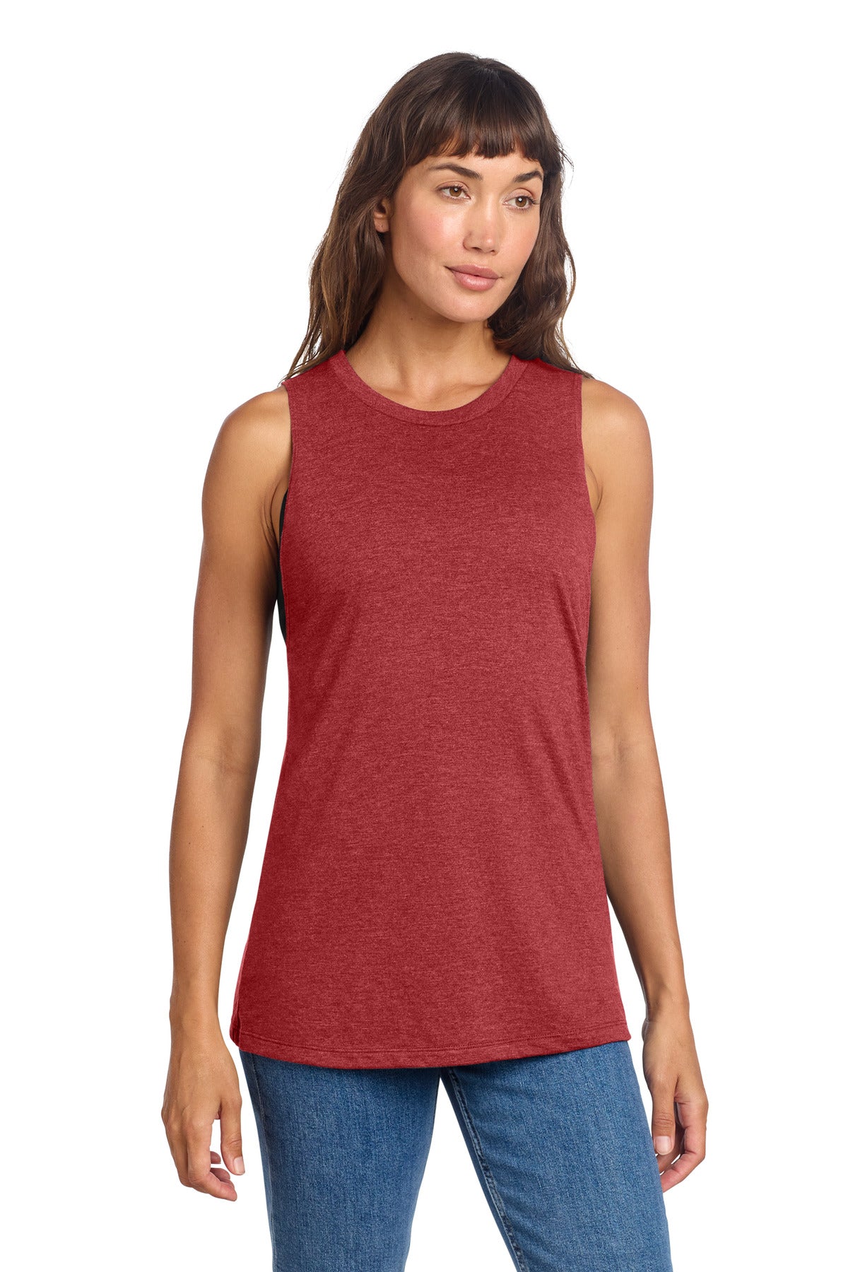 District Women's Perfect Tri Muscle Tank - Red Frost