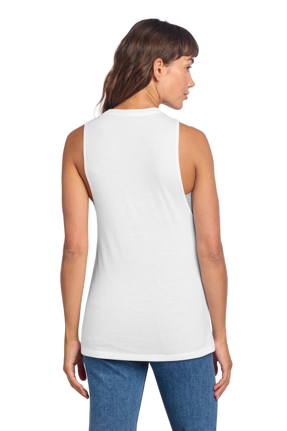 District Women's Perfect Tri Muscle Tank - White