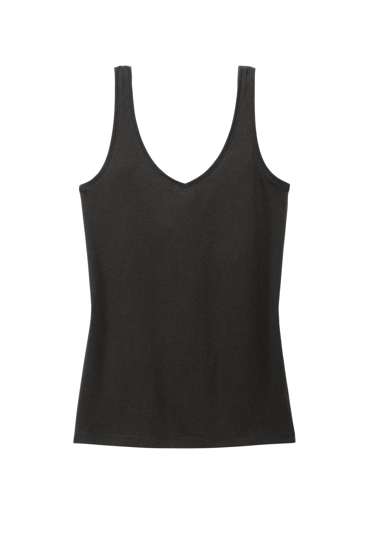 District Women's Perfect Blend CVC V-Neck Tank - Black