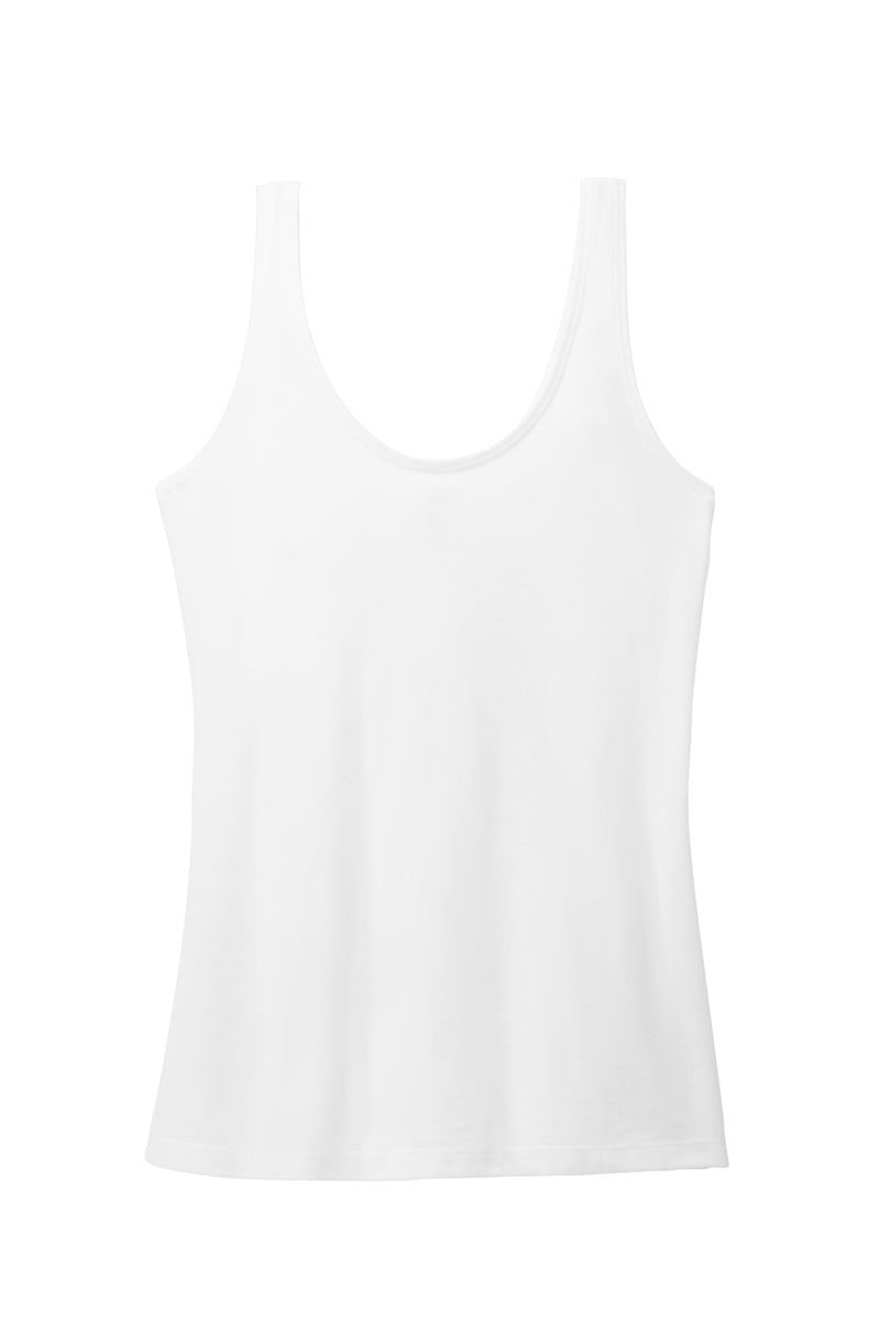District Women's Perfect Blend CVC V-Neck Tank - White