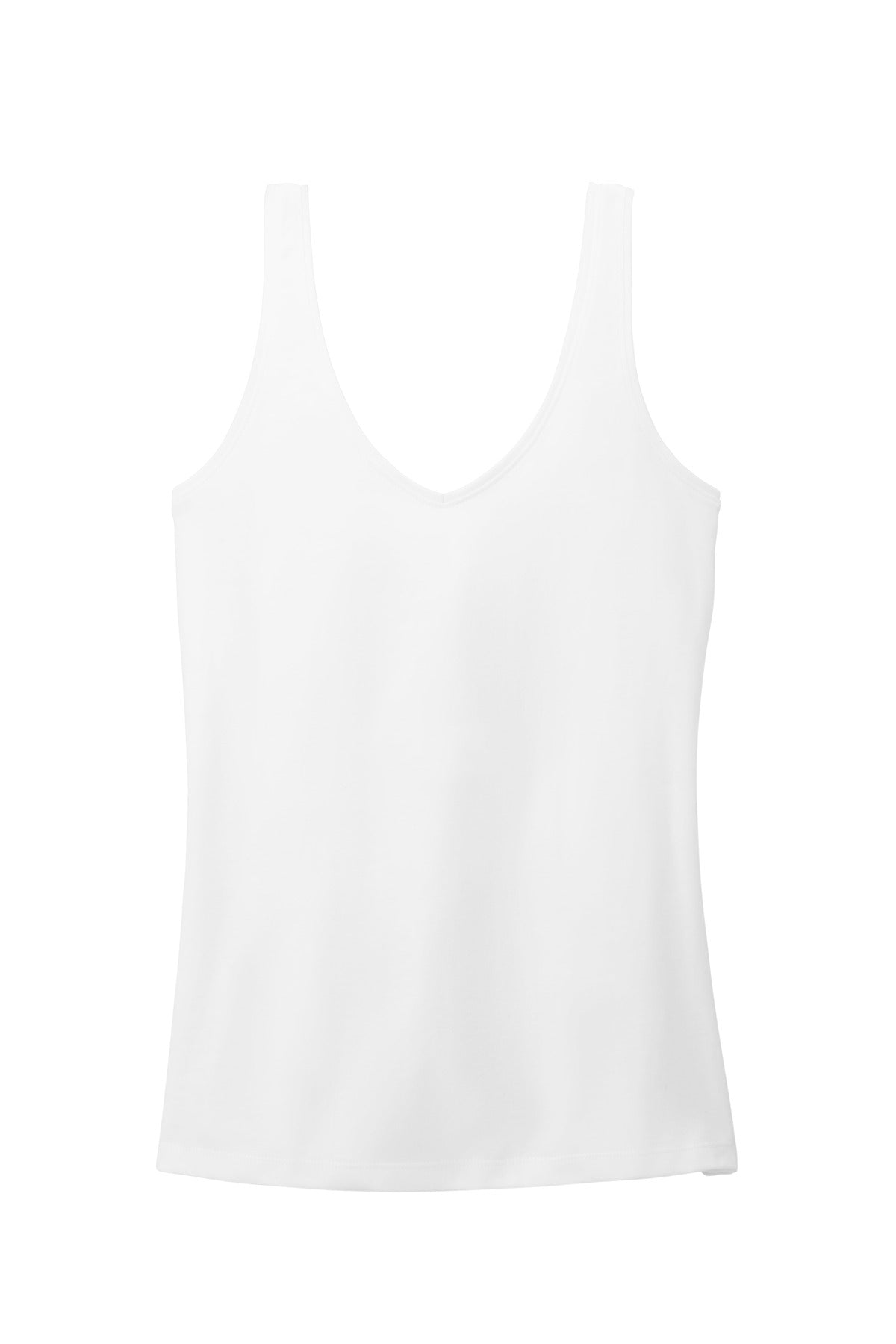District Women's Perfect Blend CVC V-Neck Tank - White