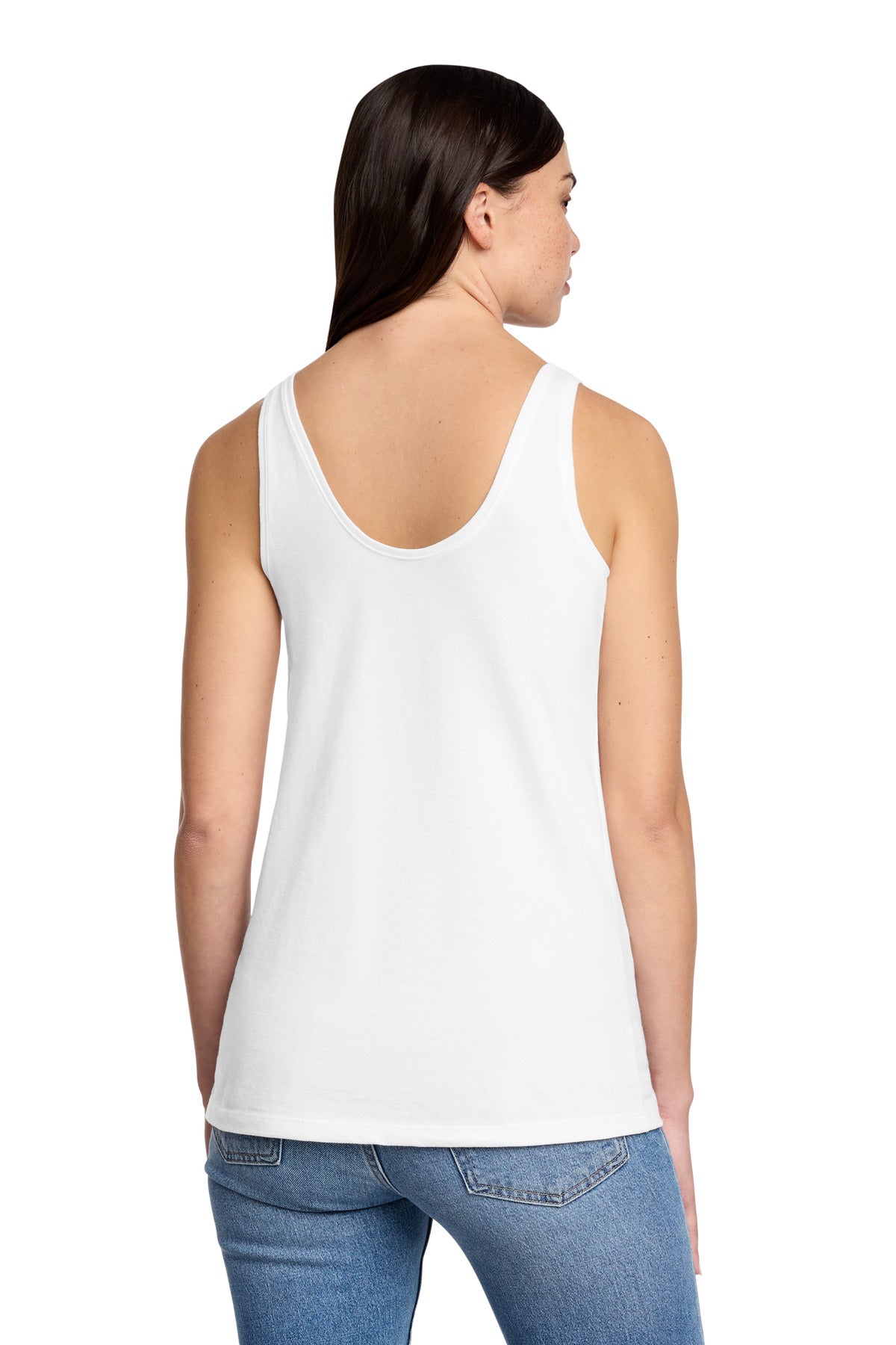 District Women's Perfect Blend CVC V-Neck Tank - White