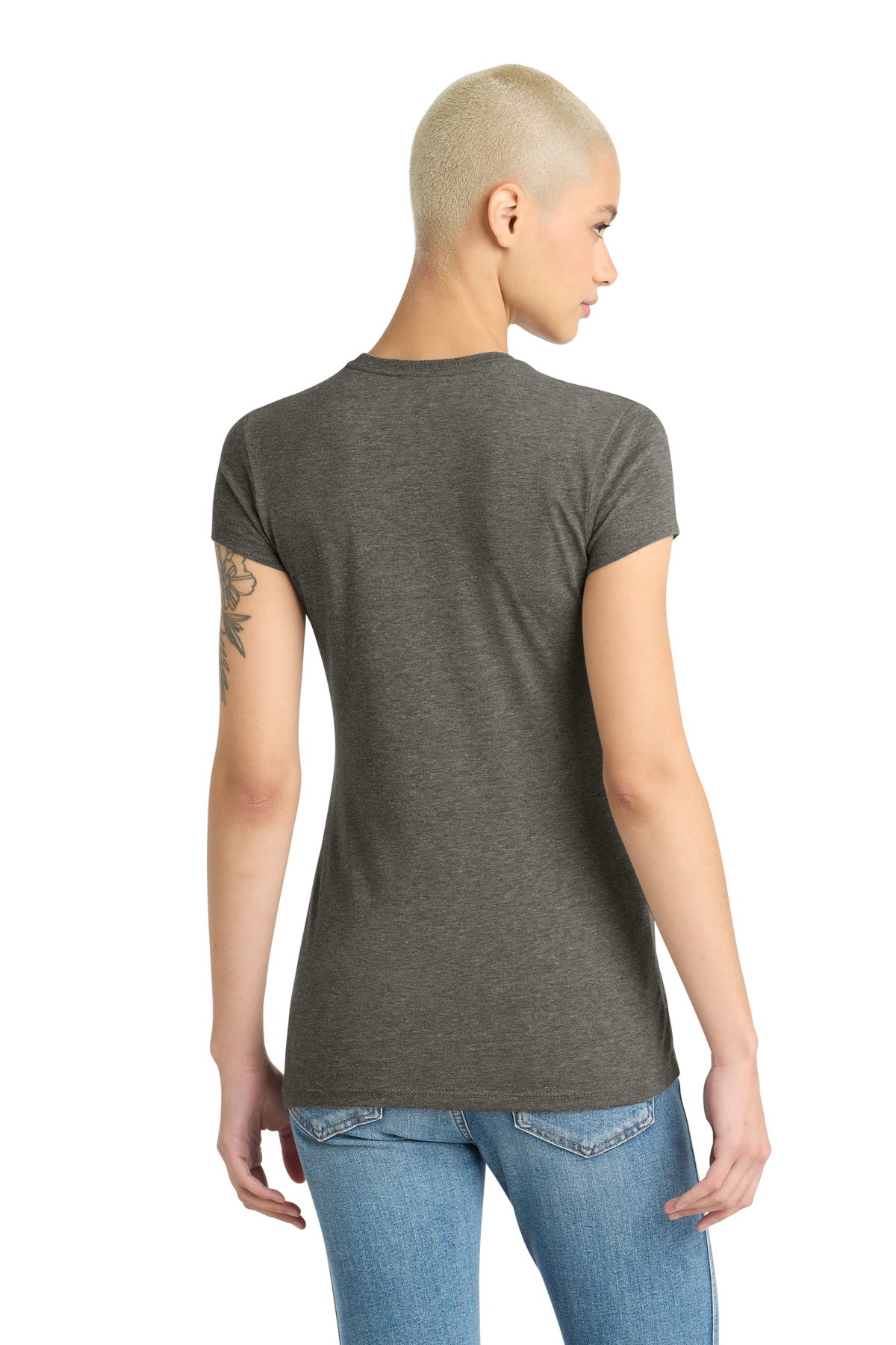 District  Women's Fitted Perfect Tri  Tee - Grey Frost