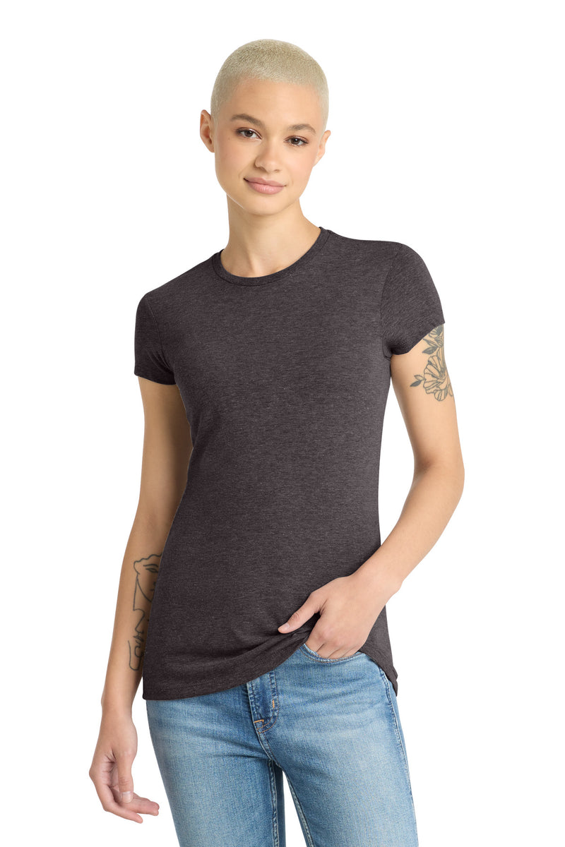 District  Women's Fitted Perfect Tri  Tee - Heathered Charcoal