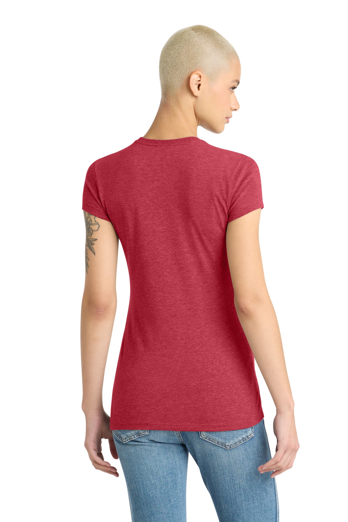 District  Women's Fitted Perfect Tri  Tee - Red Frost