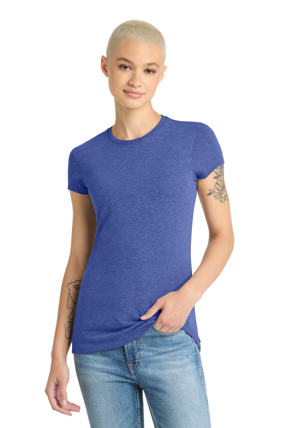 District  Women's Fitted Perfect Tri  Tee - Royal Frost