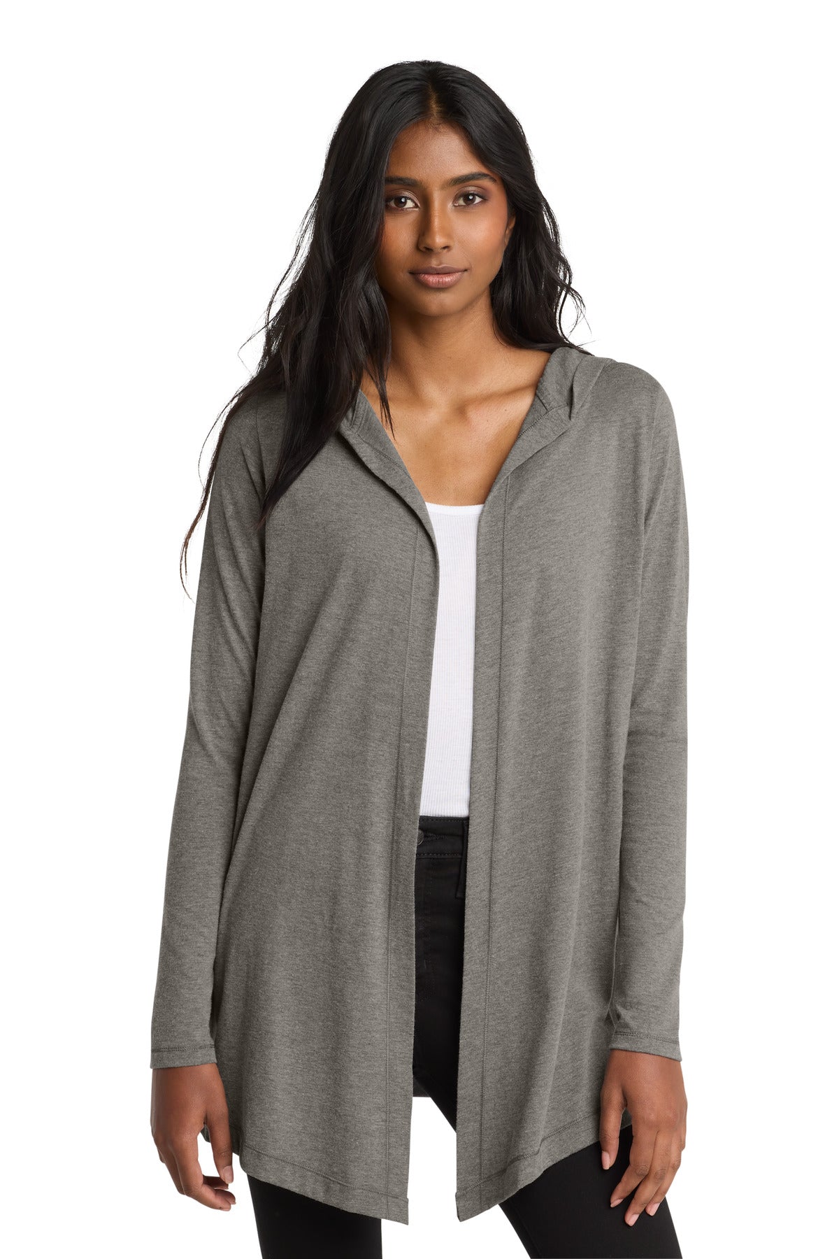 District  Women's Perfect Tri  Hooded Cardigan - Grey Frost