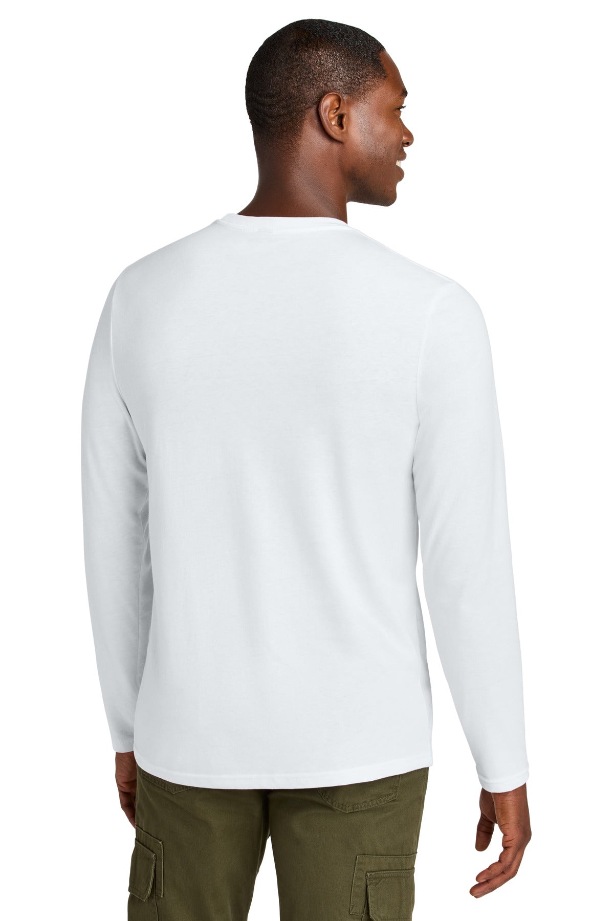 District Perfect Weight CVC Long Sleeve Tee - Bright White