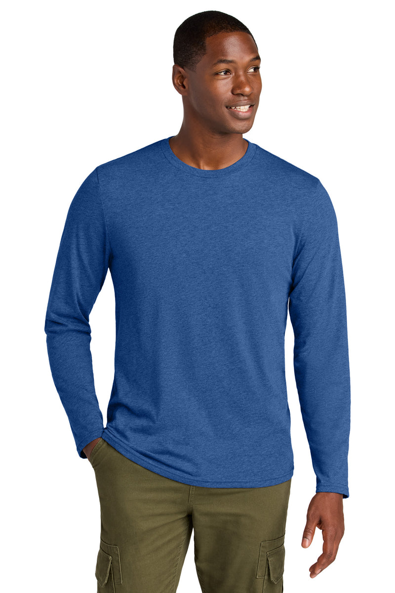 District Perfect Weight CVC Long Sleeve Tee - Heathered Deep Royal