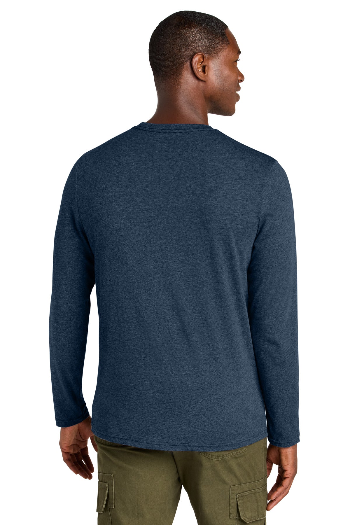 District Perfect Weight CVC Long Sleeve Tee - Heathered Navy