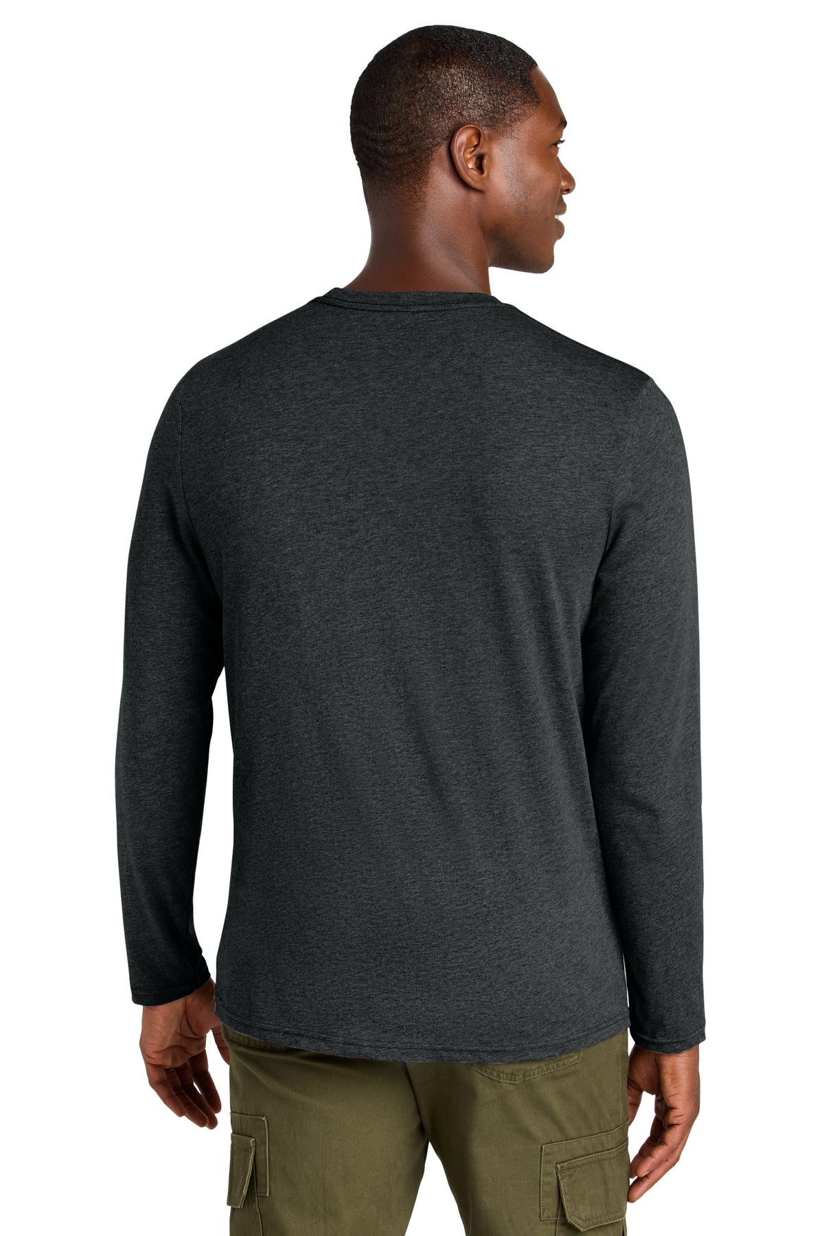 District Perfect Weight CVC Long Sleeve Tee - Jet Black Heather