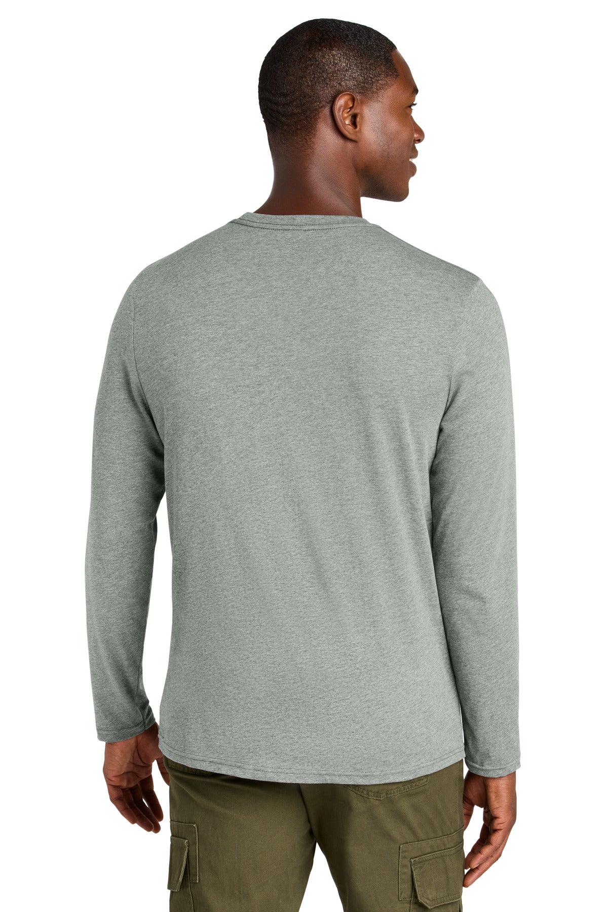 District Perfect Weight CVC Long Sleeve Tee - Light Heather Grey
