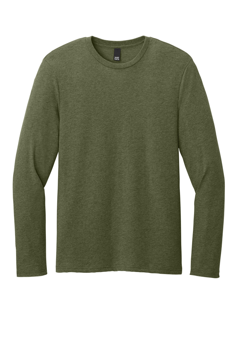 District Perfect Weight CVC Long Sleeve Tee - Military Green Heather