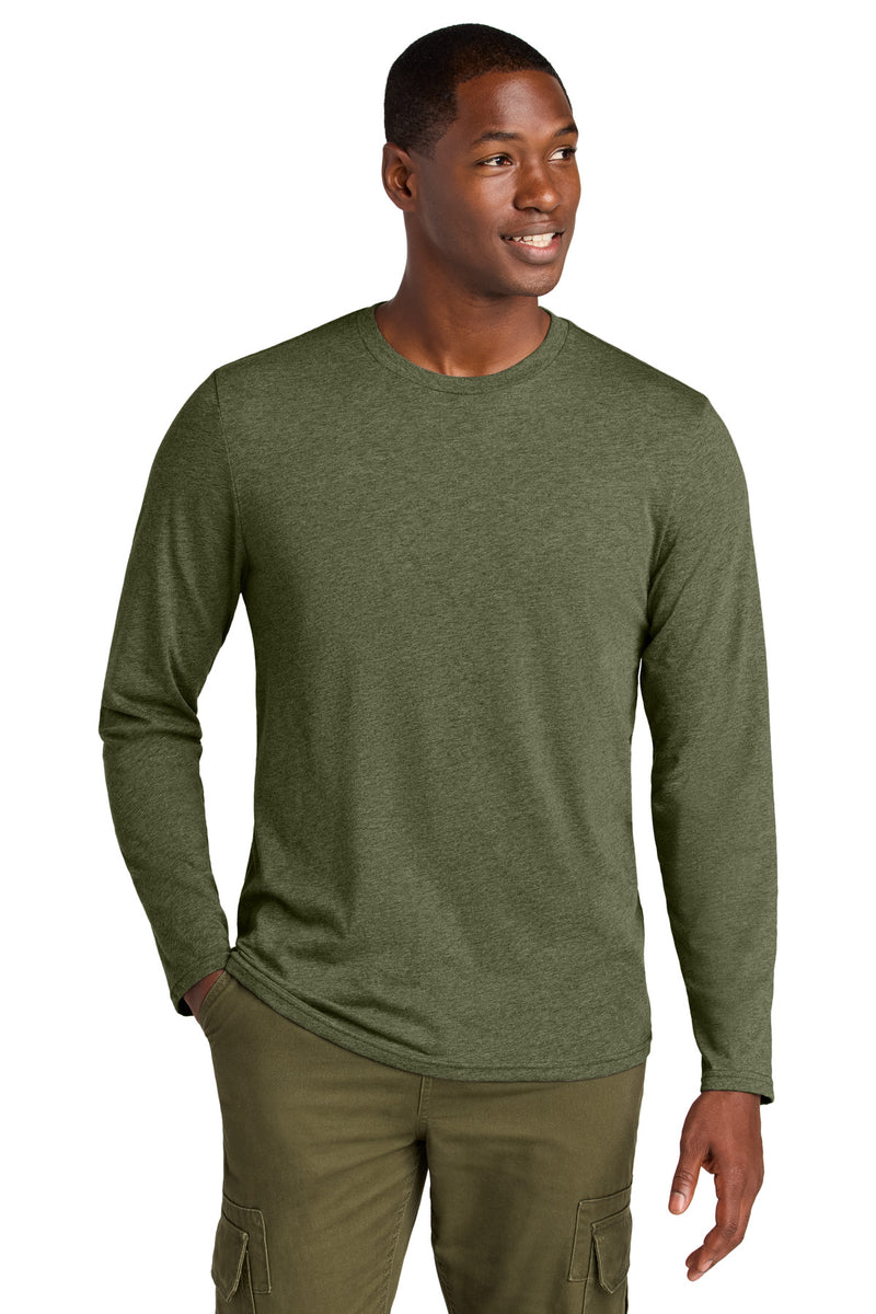 District Perfect Weight CVC Long Sleeve Tee - Military Green Heather
