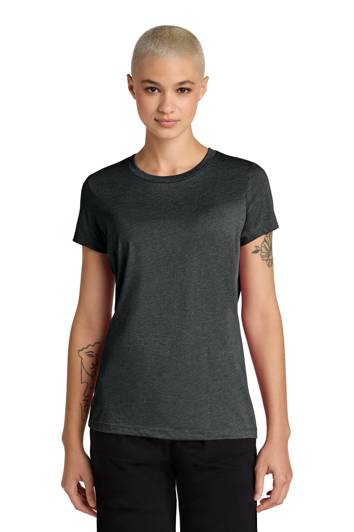 District Women's Perfect Weight CVC Tee - Jet Black Heather