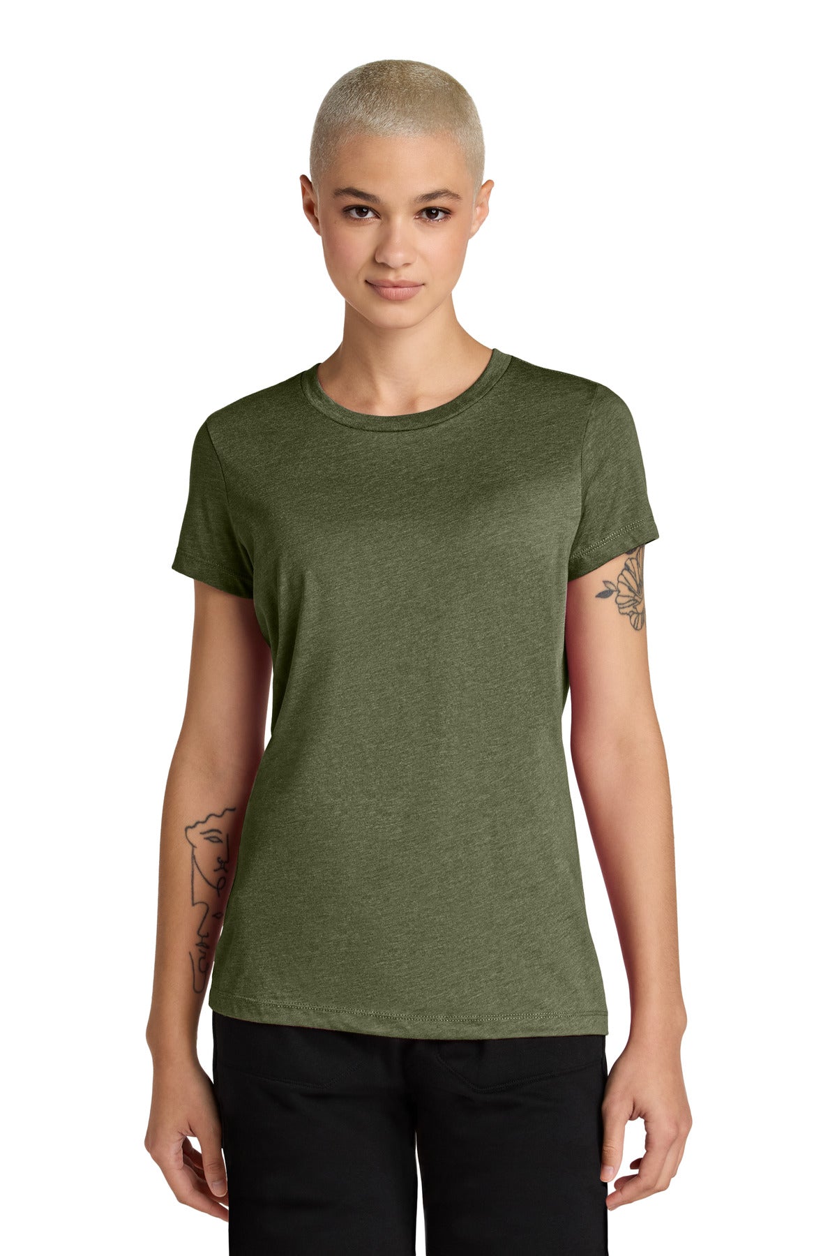 District Women's Perfect Weight CVC Tee - Military Green Heather