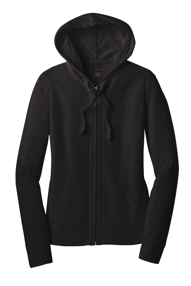 District Women's Fitted Jersey Full-Zip Hoodie - Black