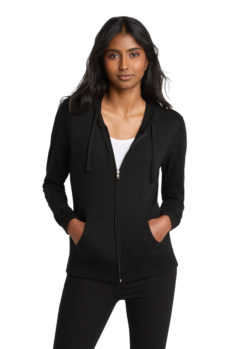District Women's Fitted Jersey Full-Zip Hoodie - Black