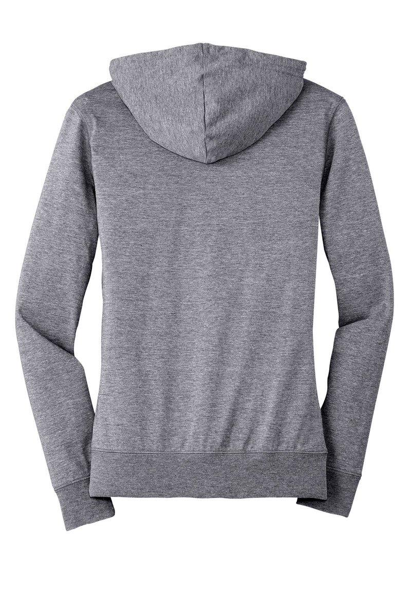 District Women's Fitted Jersey Full-Zip Hoodie - Dark Heather Grey