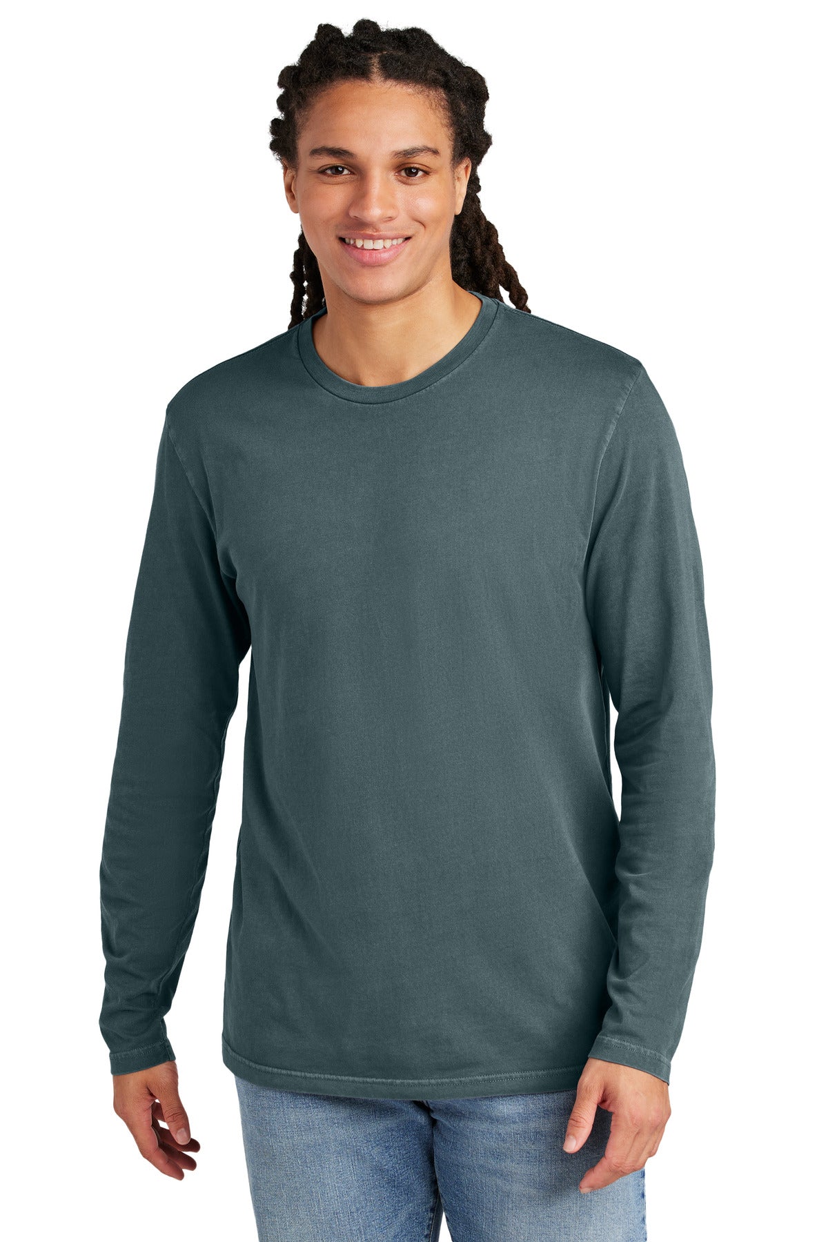 District Wash Long Sleeve Tee - Deep Steel Blue