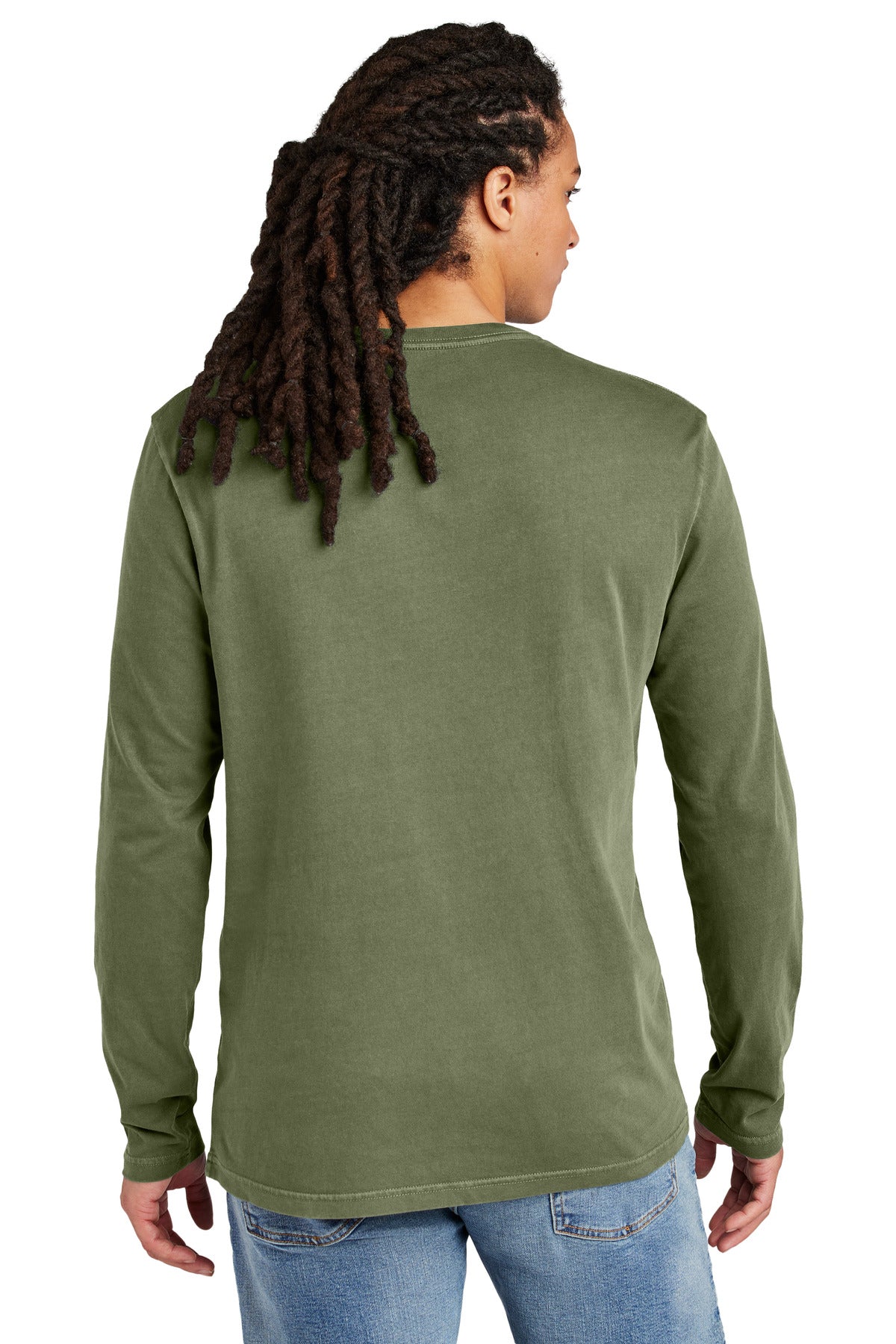District Wash Long Sleeve Tee - Olive Drab Green