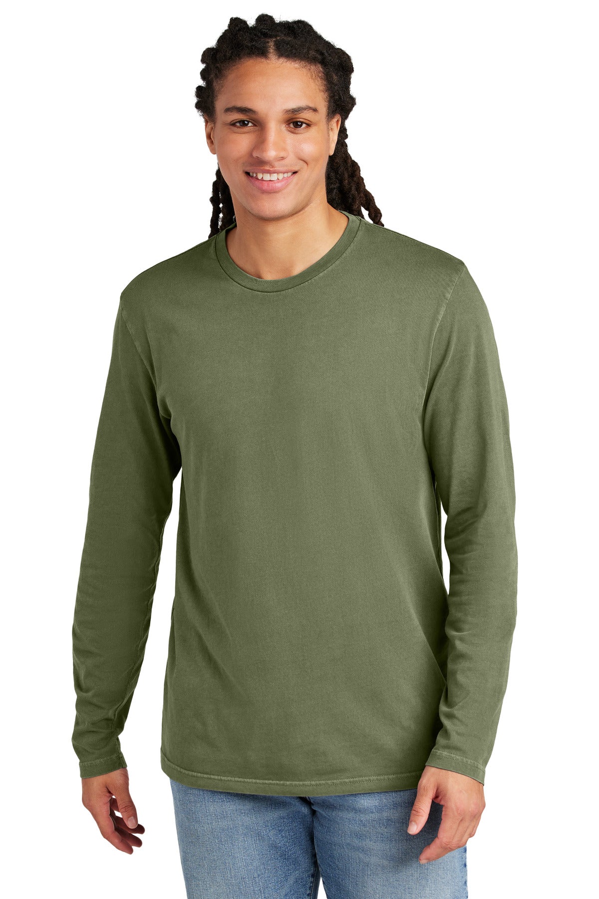 District Wash Long Sleeve Tee - Olive Drab Green