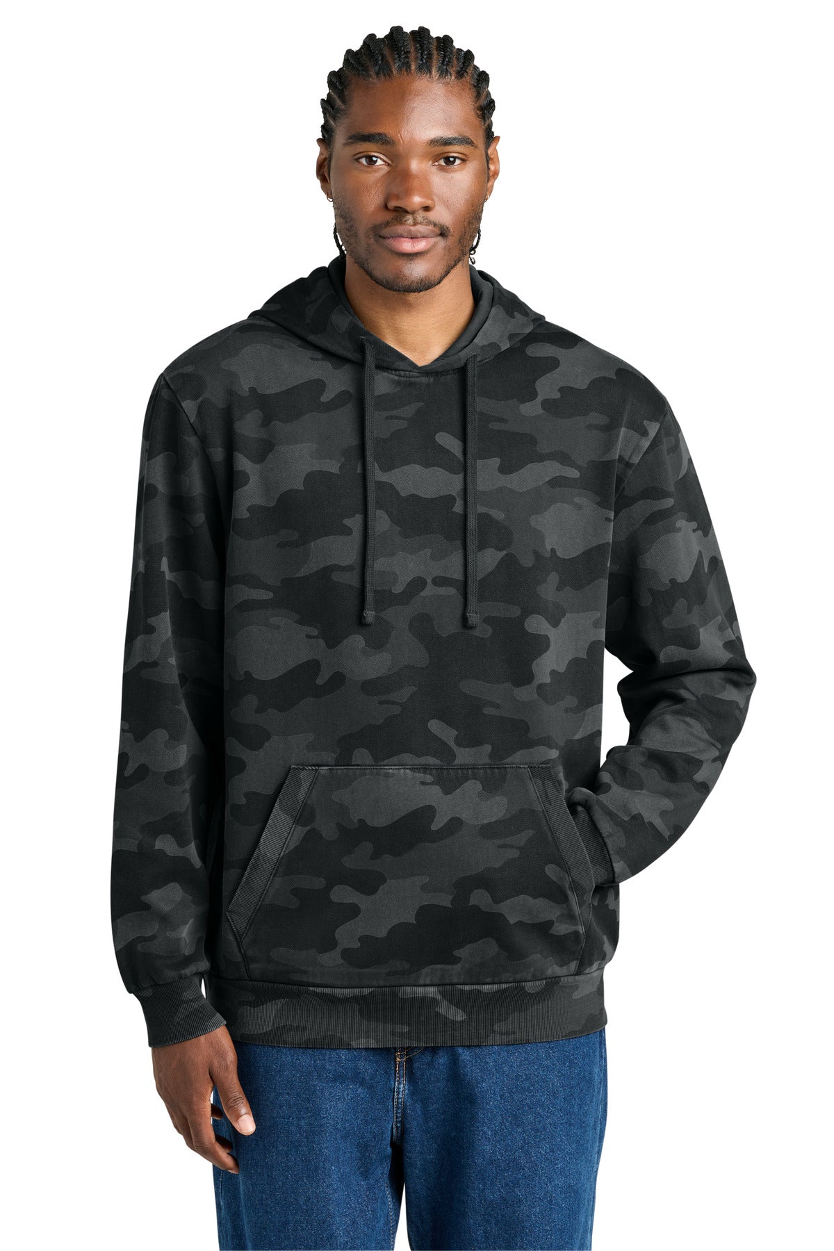 District Wash Camo Fleece Hoodie - Black
