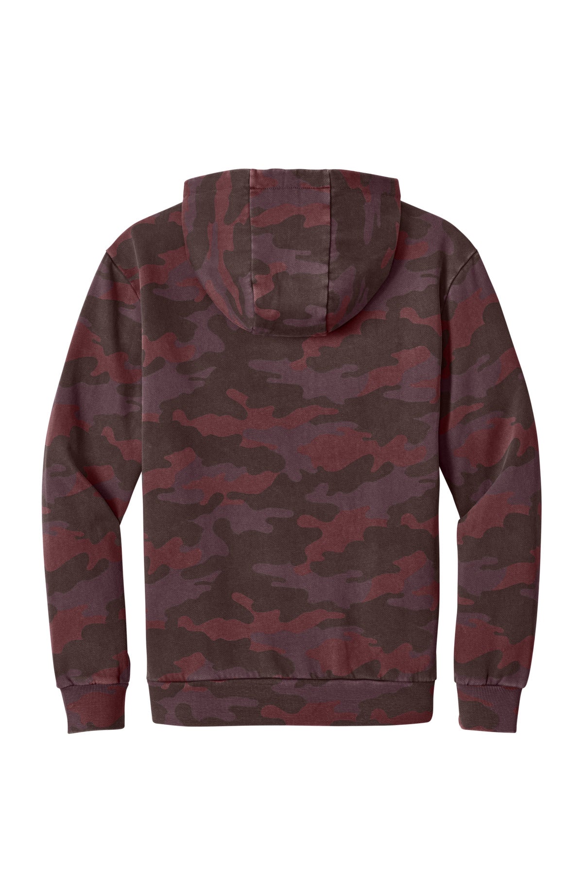 District Wash Camo Fleece Hoodie - Bordeaux