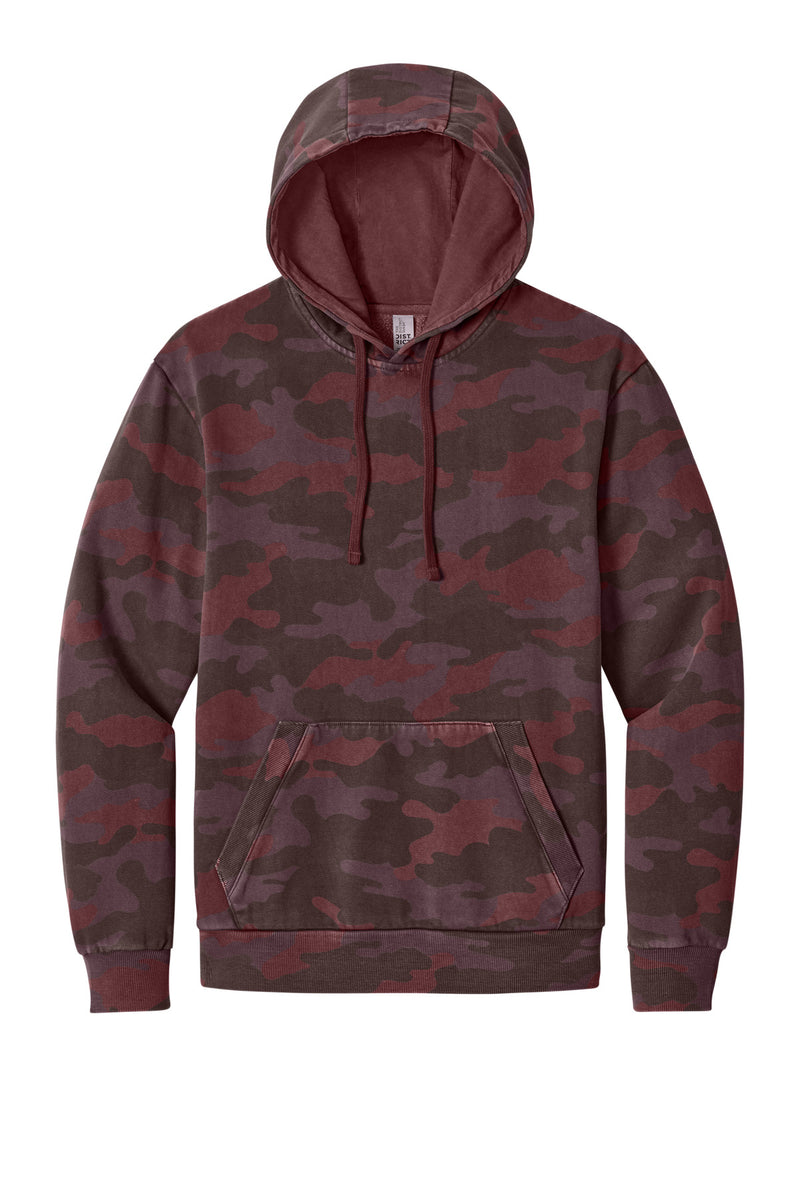 District Wash Camo Fleece Hoodie - Bordeaux
