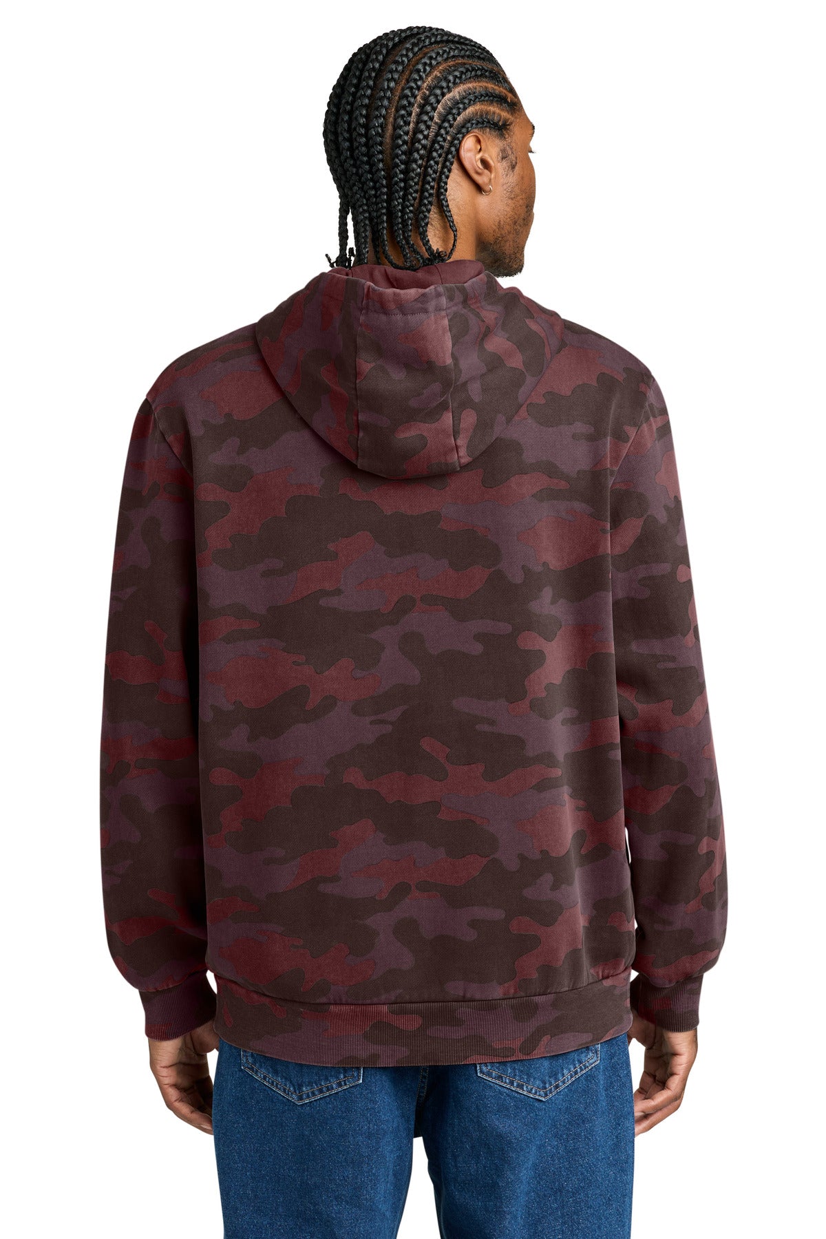 District Wash Camo Fleece Hoodie - Bordeaux