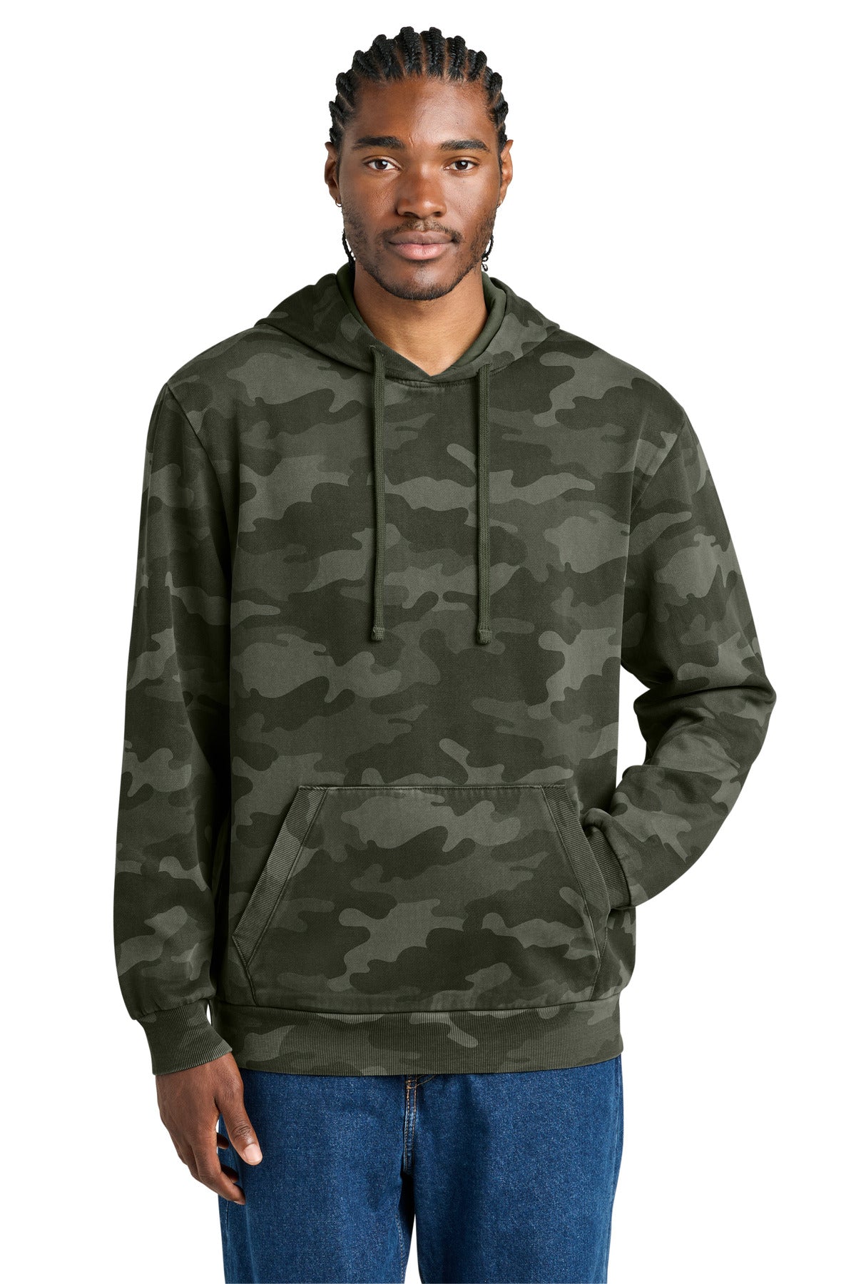 District Wash Camo Fleece Hoodie - Olive Drab Green