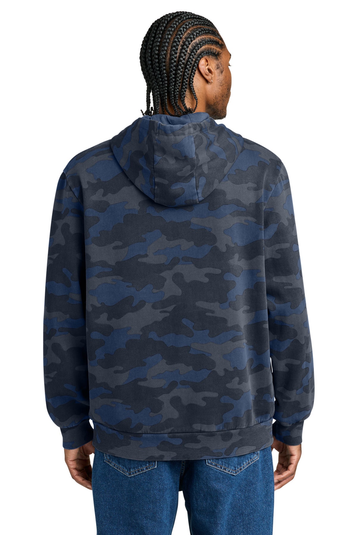 District Wash Camo Fleece Hoodie - True Navy